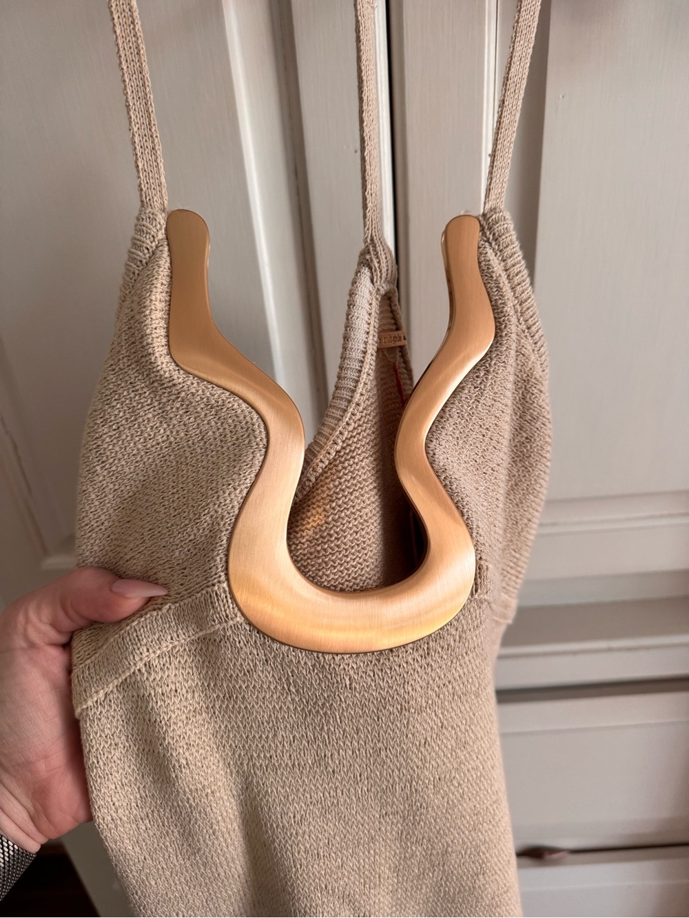 cult gaia Beige Knit Dress with Gold Accents - Picture 2 of 11